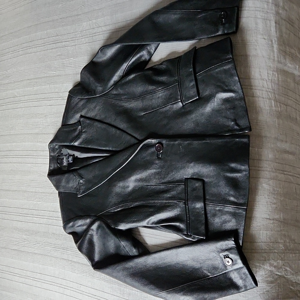 Alfani leather blazer